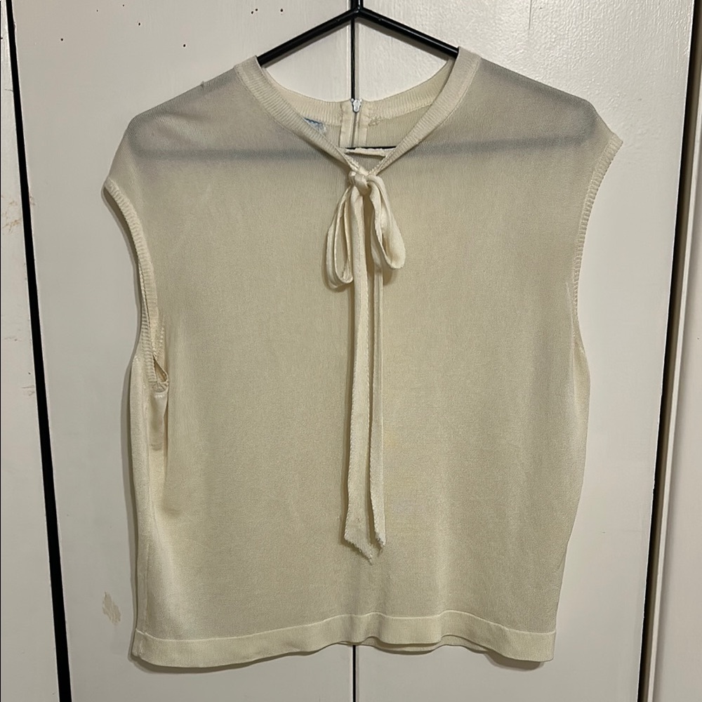 Vintage Cream Sleeveless Top